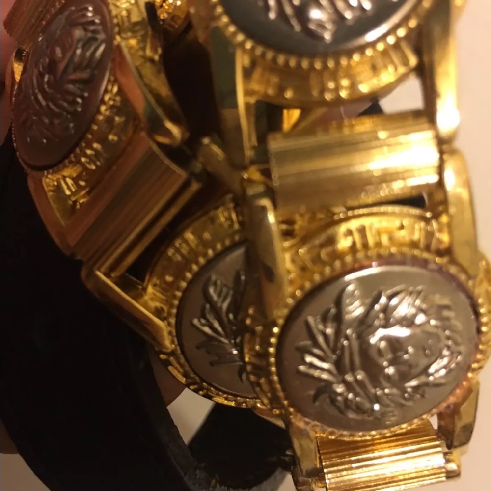 Versace belt pre pass gold silver leather 26-28 - Picture 5 of 7